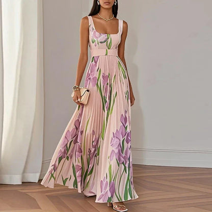 Maria | Vestido largo floral evasé