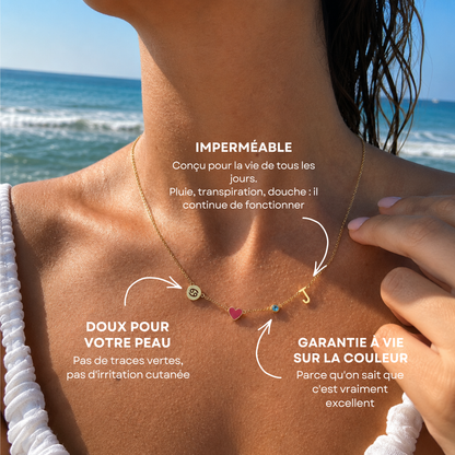 Amanda | Collar con inicial, piedra de nacimiento y signo zodiacal