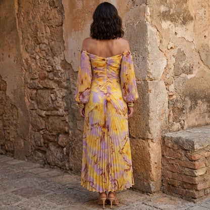 Amaya | Vestido largo floral con escote profundo