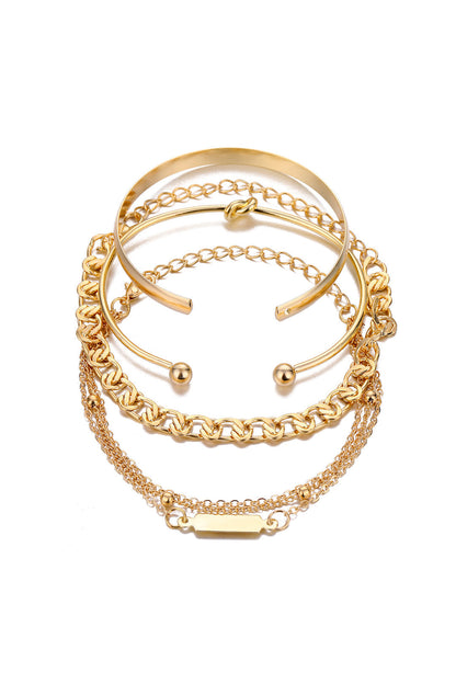 Catherine | Set de 4 pulseras de cadena metálica