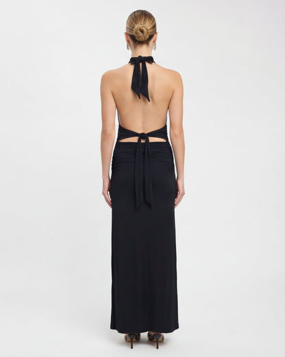 María | Vestido maxi con cuello halter