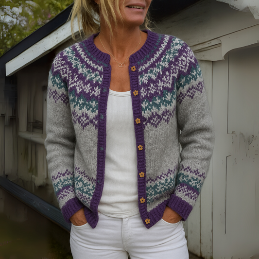 Ivana | Cárdigan islandés tejido