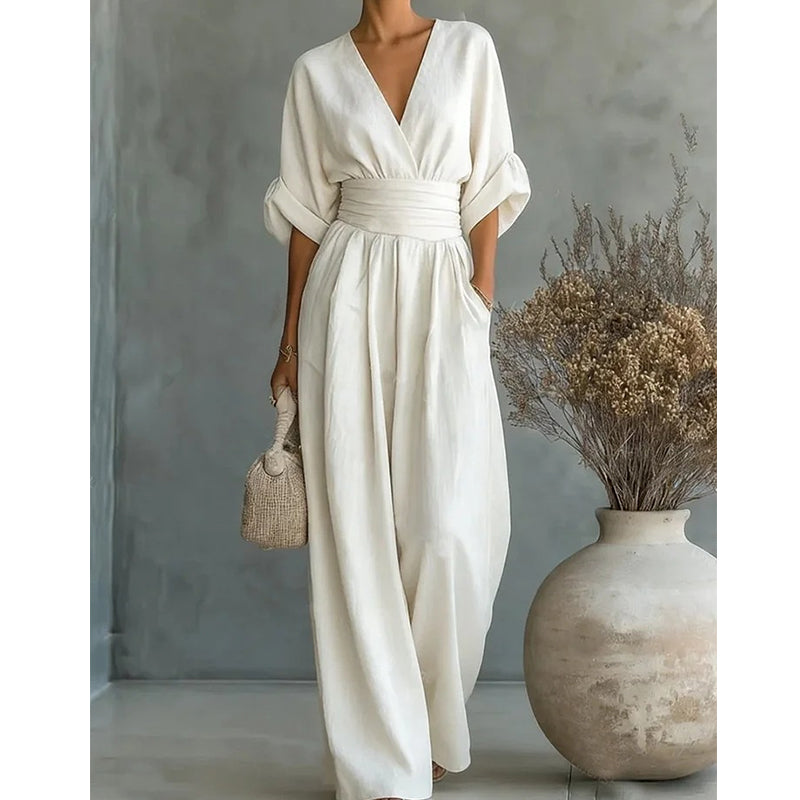 Josefina | Jumpsuit con escote en V y pantalón ancho