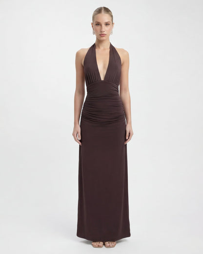 María | Vestido maxi con cuello halter