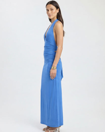 María | Vestido maxi con cuello halter