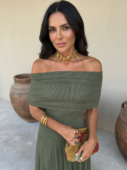 Brenda | Vestido midi de línea limpia