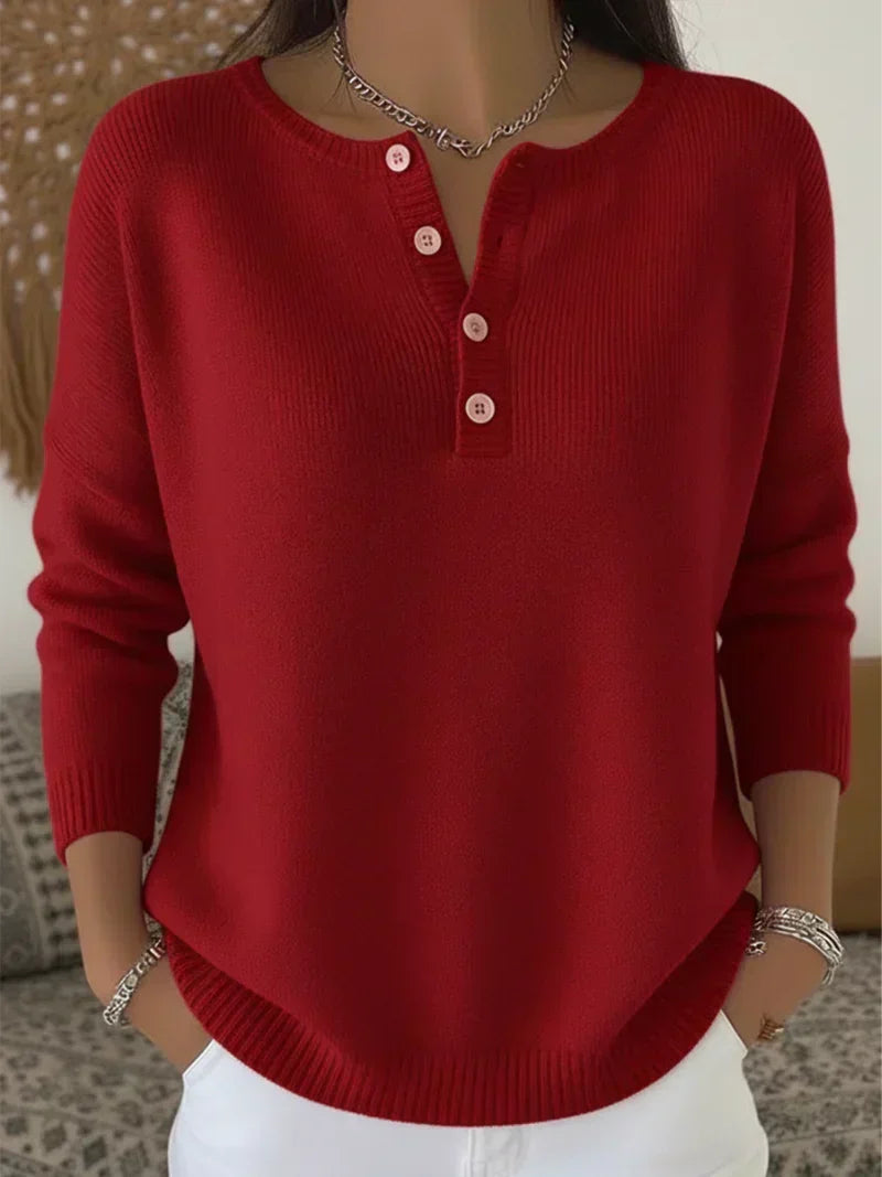 Ema | Suéter de punto con botones estilo Henley