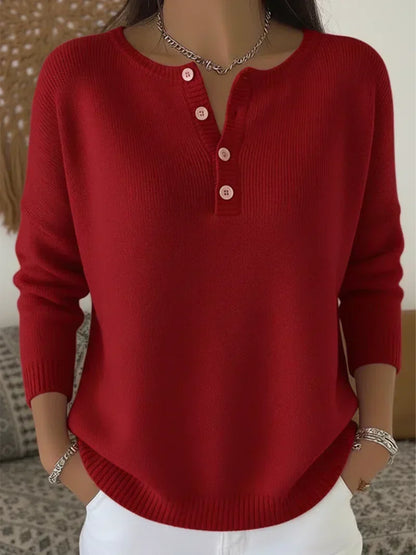 Ema | Suéter de punto con botones estilo Henley