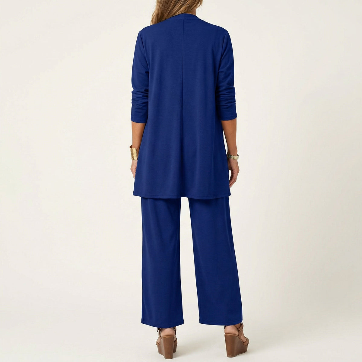 Clarissa | Conjunto de tres piezas con pantalón ancho