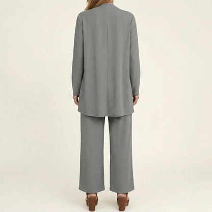 Clarissa | Conjunto de tres piezas con pantalón ancho