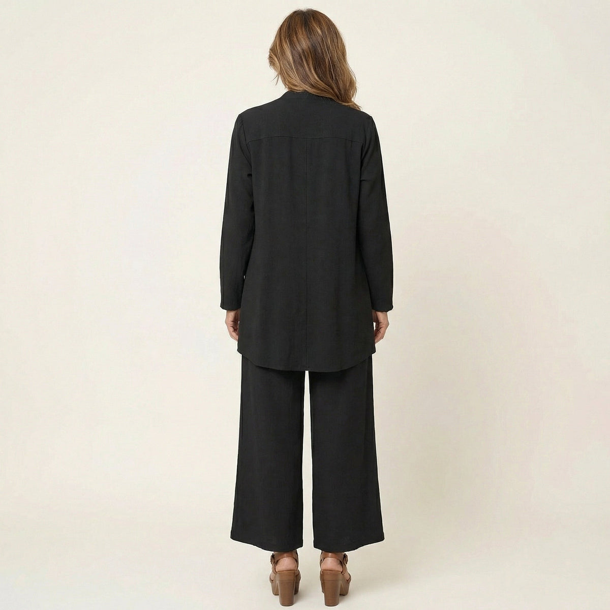 Clarissa | Conjunto de tres piezas con pantalón ancho