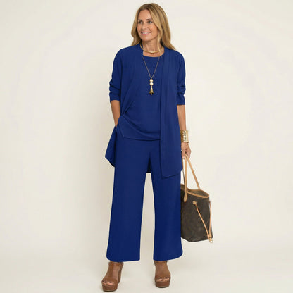 Clarissa | Conjunto de tres piezas con pantalón ancho