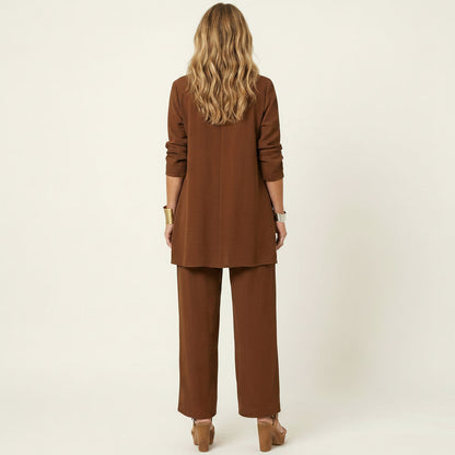 Clarissa | Conjunto de tres piezas con pantalón ancho