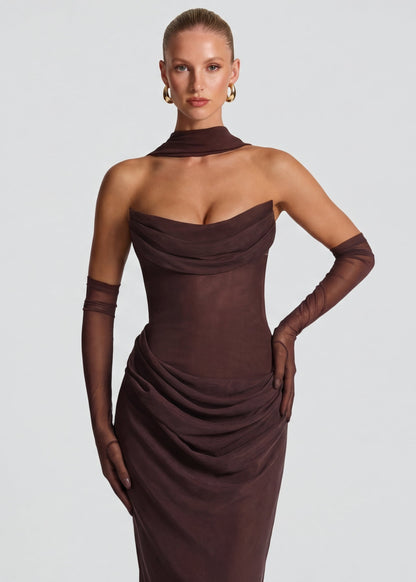 Lily | Vestido largo drapeado