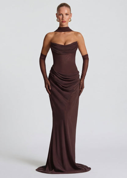 Emilia | Vestido largo drapeado
