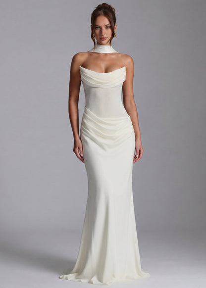 Lily | Vestido largo drapeado