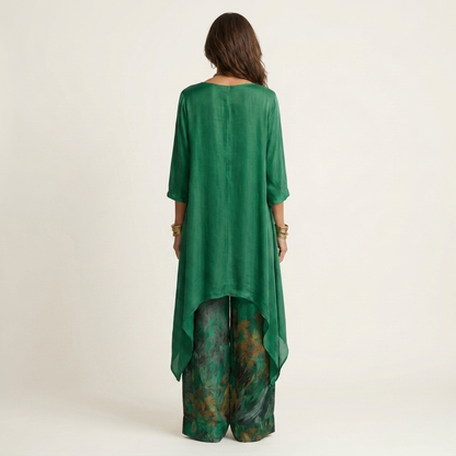Camelia | Conjunto asimétrico de algodón y seda