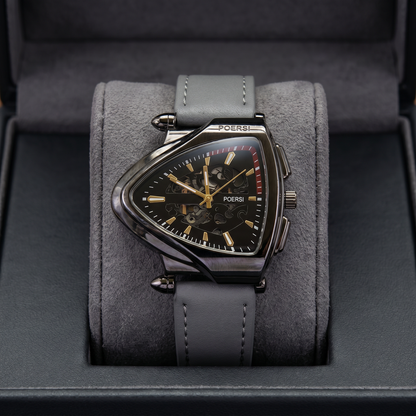 Damián | Reloj de piel con caja triangular