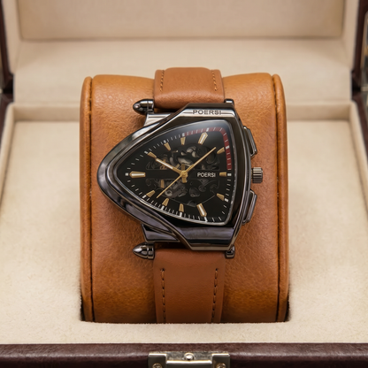 Damián | Reloj de piel con caja triangular