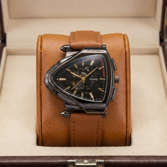 Damián | Reloj de piel con caja triangular