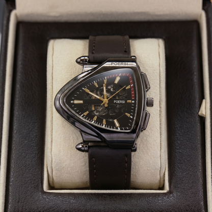 Damián | Reloj de piel con caja triangular