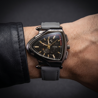 Damián | Reloj de piel con caja triangular