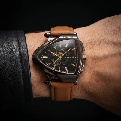 Damián | Reloj de piel con caja triangular