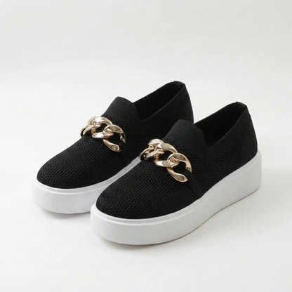 Evelyn | Mocasines con detalle de cadena metálica
