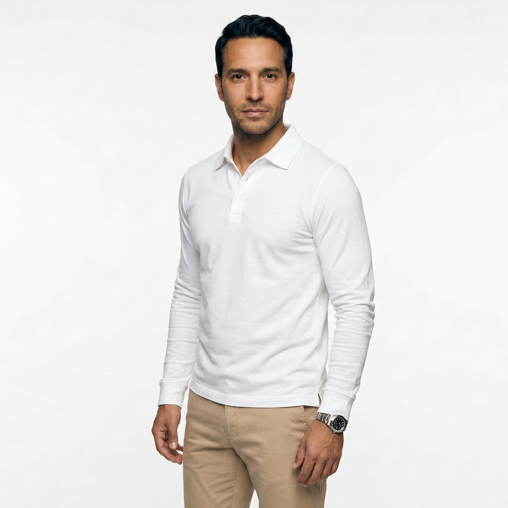 Daniel | Polo clásico de manga larga, corte slim fit