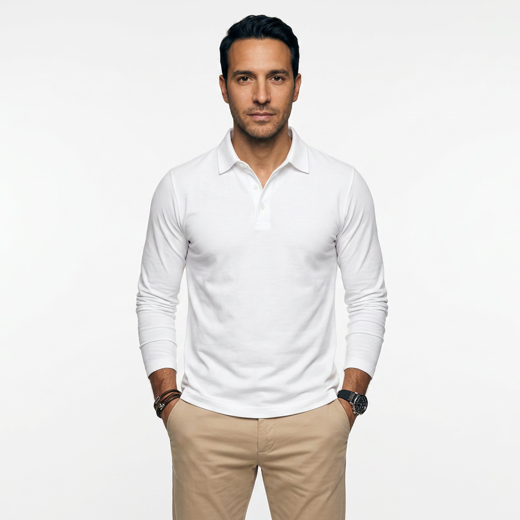 Daniel | Polo clásico de manga larga, corte slim fit