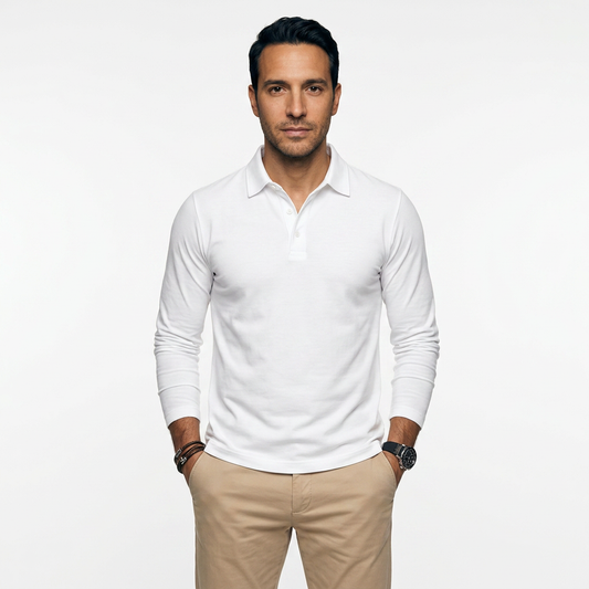 Daniel | Polo clásico de manga larga, corte slim fit