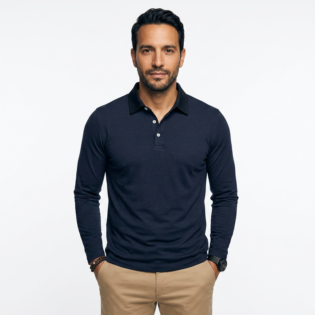 Daniel | Polo clásico de manga larga, corte slim fit