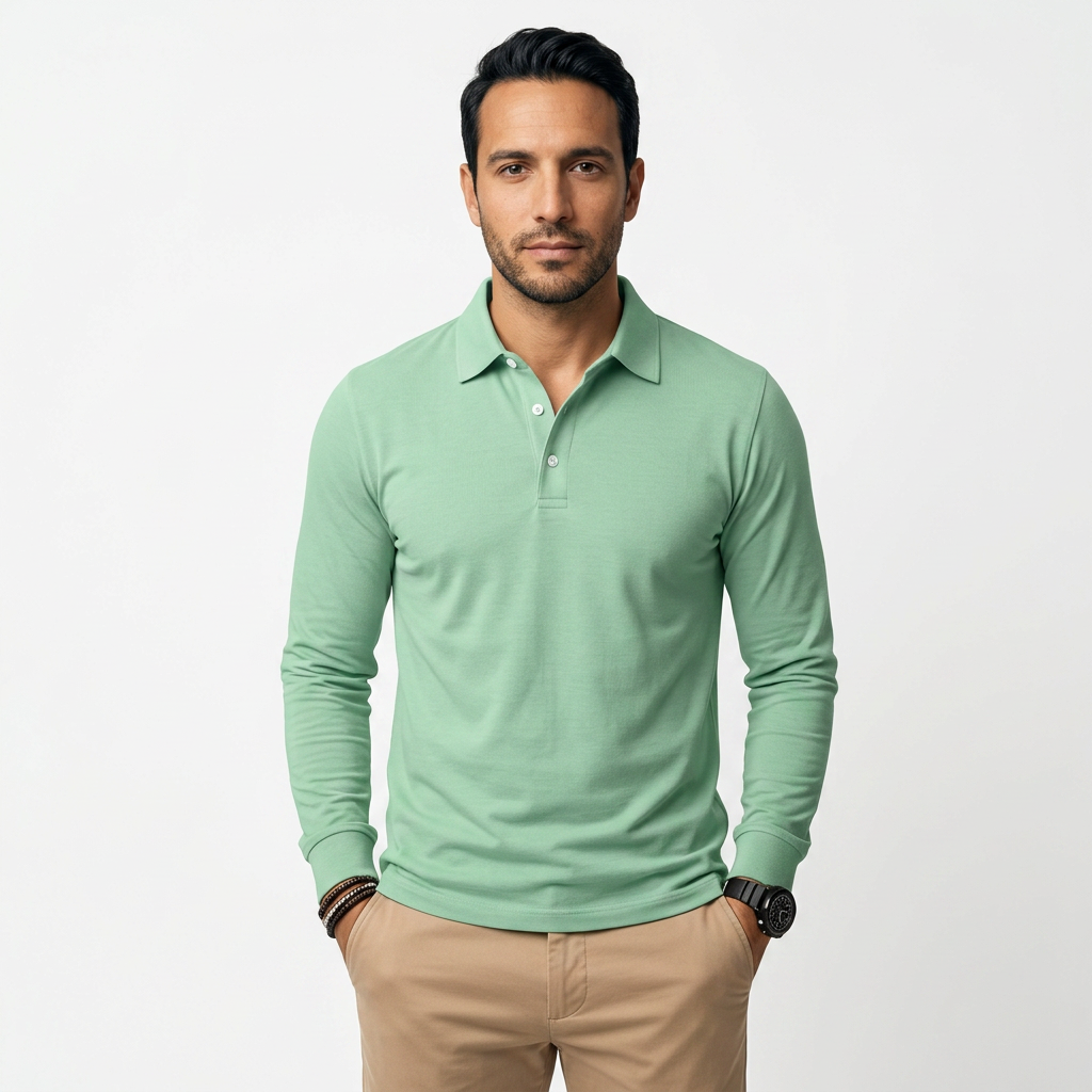 Daniel | Polo clásico de manga larga, corte slim fit