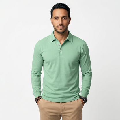 Daniel | Polo clásico de manga larga, corte slim fit