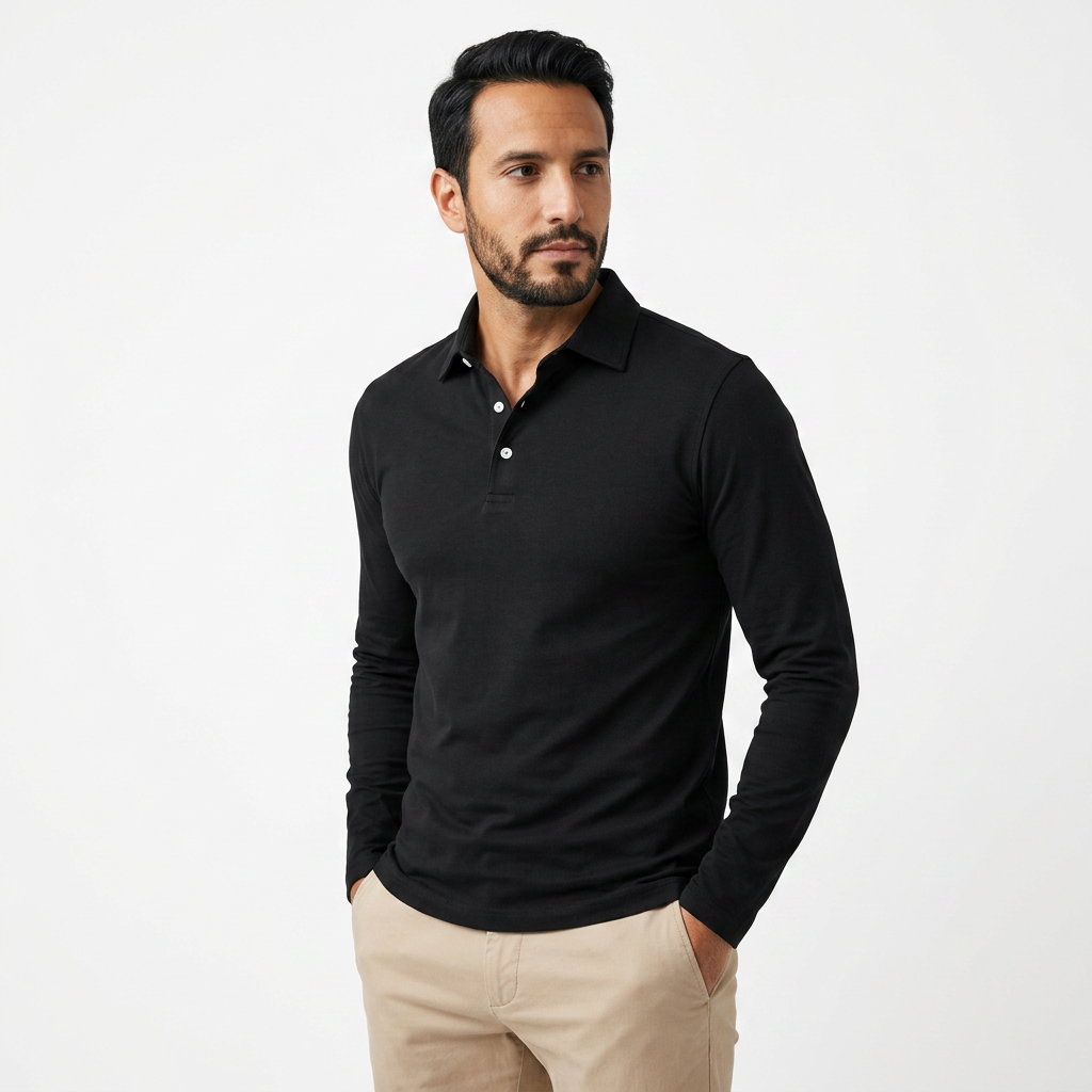 Daniel | Polo clásico de manga larga, corte slim fit