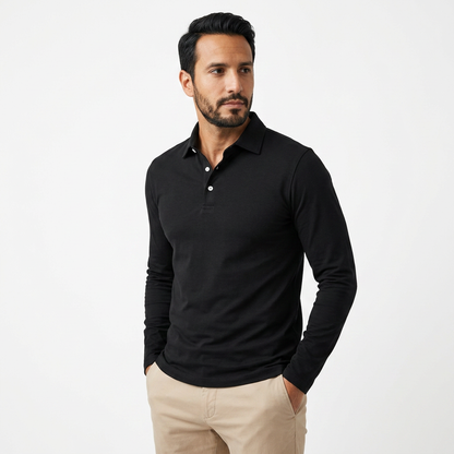 Daniel | Polo clásico de manga larga, corte slim fit