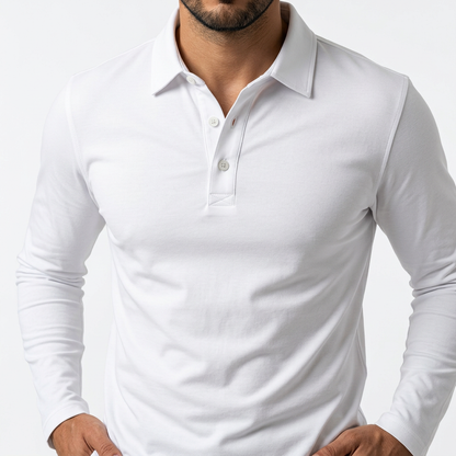 Daniel | Polo clásico de manga larga, corte slim fit