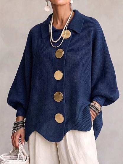 Sara | Cárdigan oversize con botones dorados