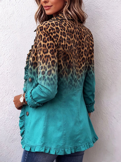 Amparo | Chamarra de leopardo degradado con volantes