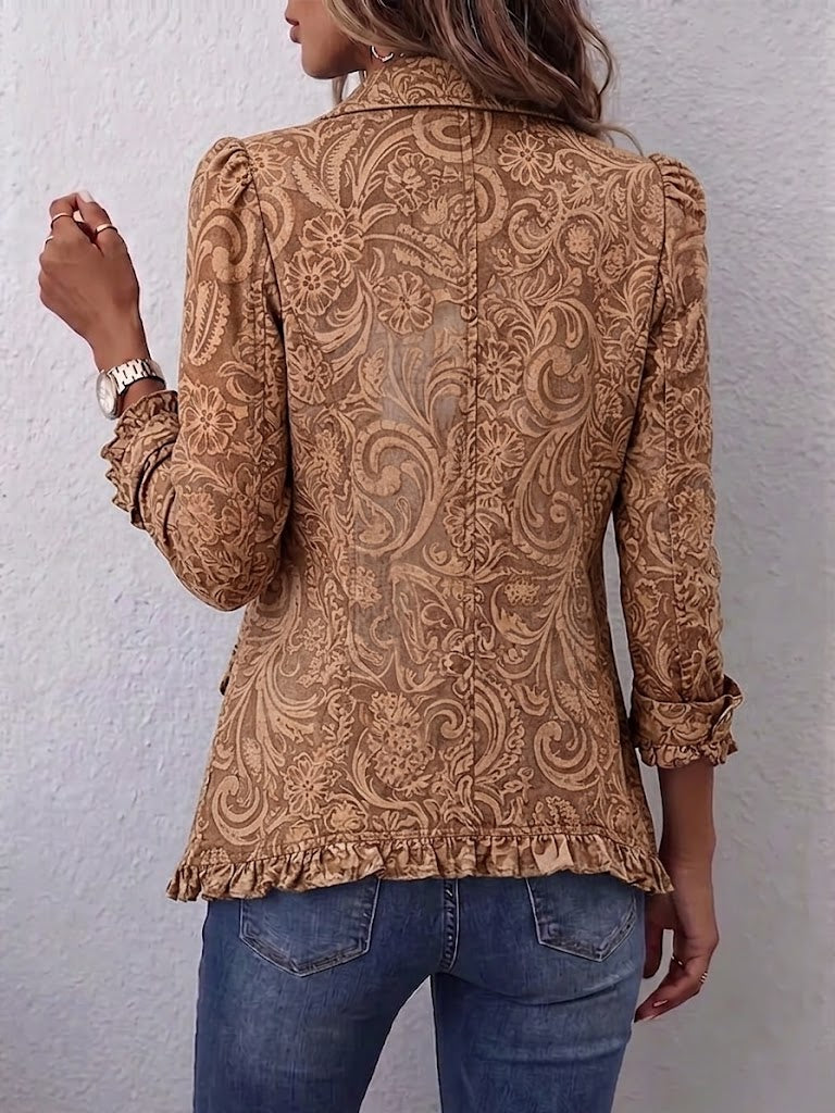 Concepción | Chamarra floral vintage con volantes