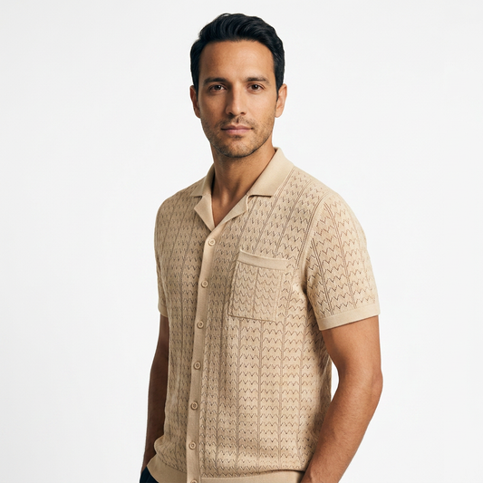 Adrián | Polo de punto jacquard vintage
