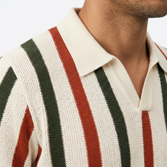 Bruno | Polo de punto trenzado vintage