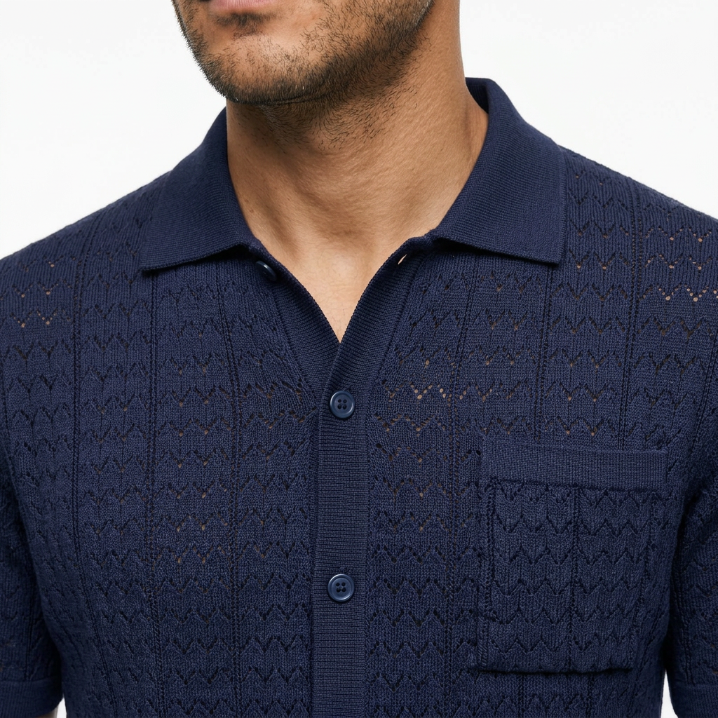 Adrián | Polo de punto jacquard vintage