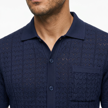 Adrián | Polo de punto jacquard vintage