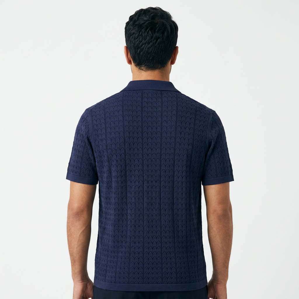 Adrián | Polo de punto jacquard vintage