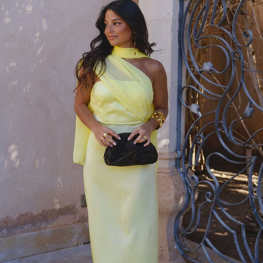 Beatriz | Vestido con escote cruzado asimétrico