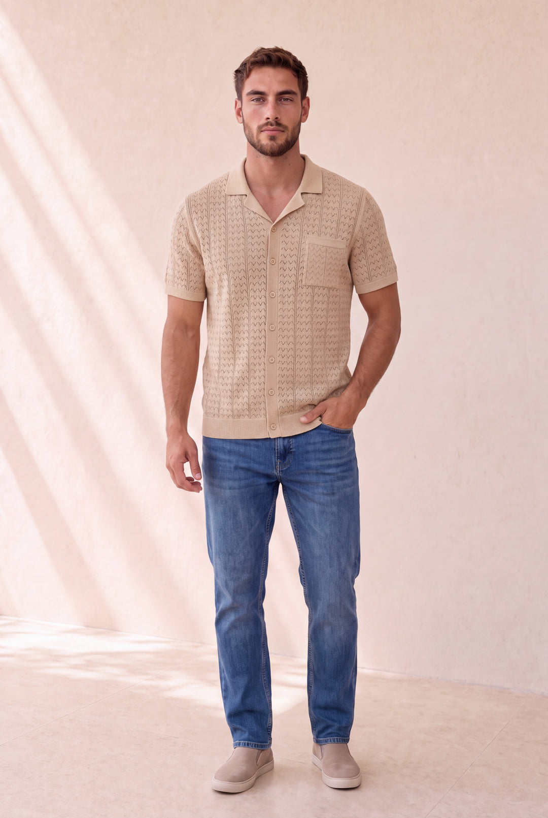 Adrián | Polo de punto jacquard vintage