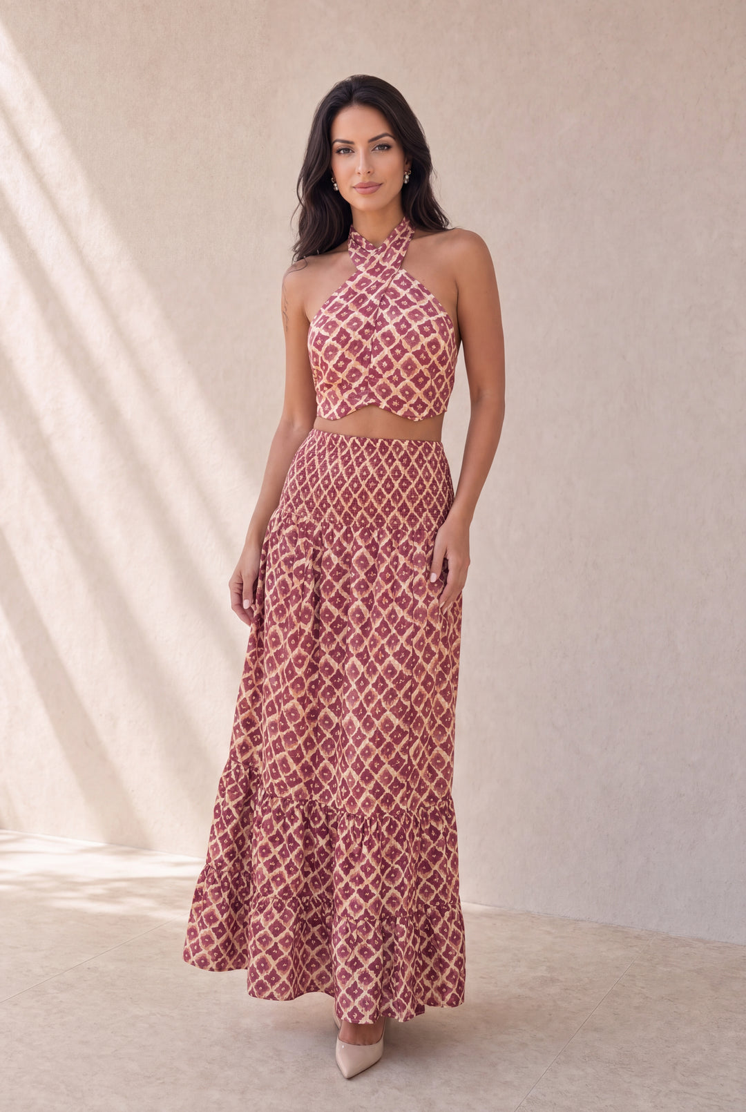 Casandra | Conjunto de dos piezas con cuello halter
