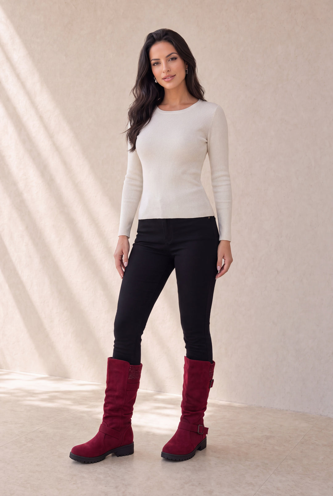 Renata | Botas hasta la pantorrilla con hebillas