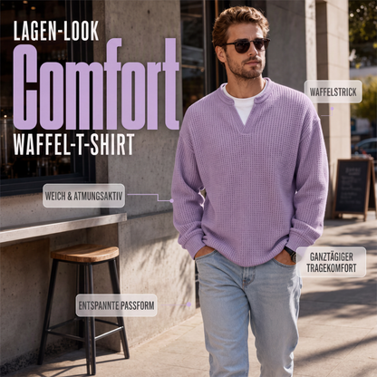 Mateo | Suéter de punto waffle con cuello de capa